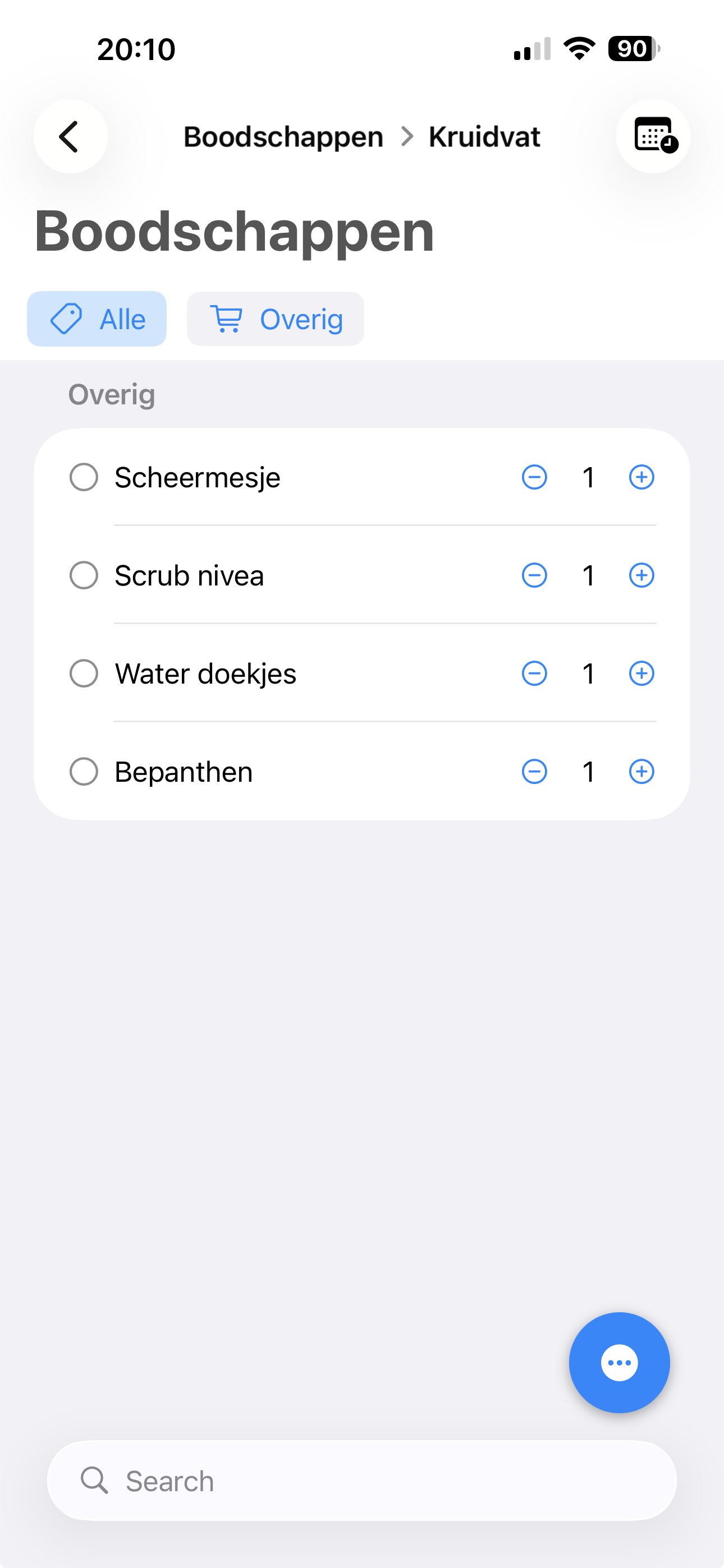 Boodschappenlijst Screenshot
